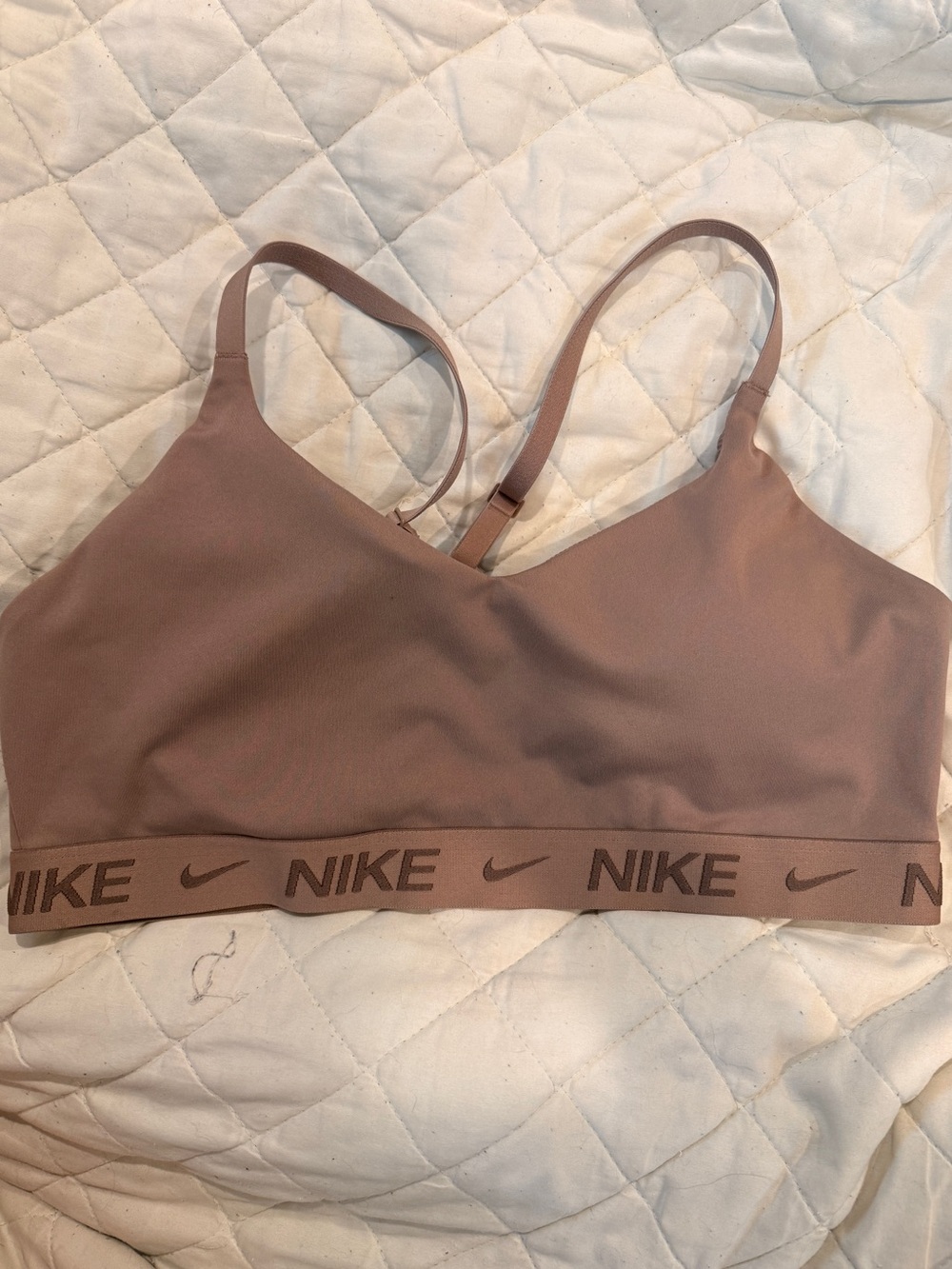 Nike Tan/Brown Sports Bra and 5 inch Spandex set - Picture 5 of 5